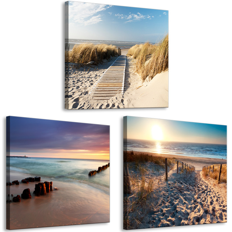 Canvas Print Between Sky and Sea (3-part) - Summer Beach Landscape by Water 122828 additionalImage 2