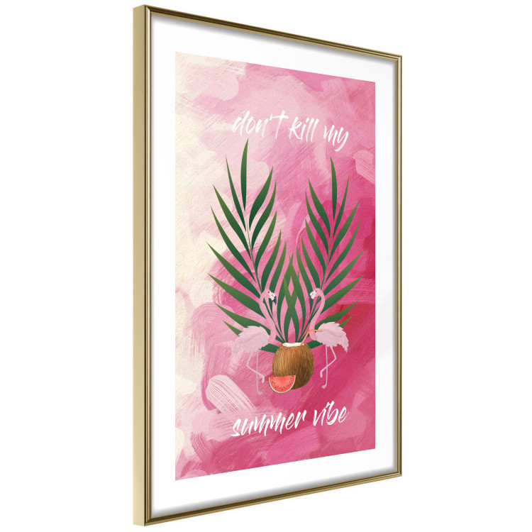 Wall Poster Don't Kill My Summer Vibe - white text and flamingos on a pink background 123028 additionalImage 6