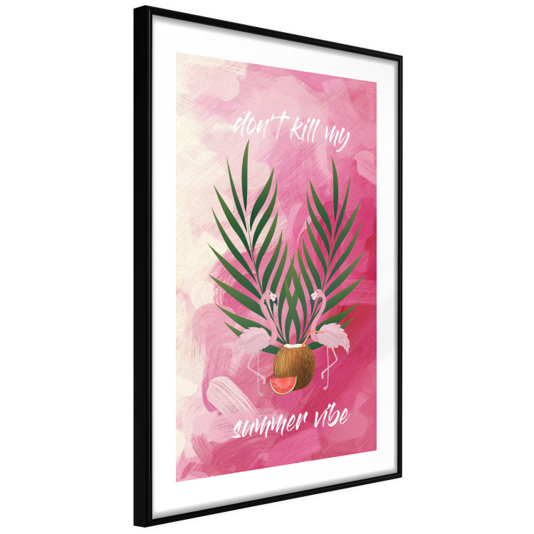 Wall Poster Don't Kill My Summer Vibe - white text and flamingos on a pink background 123028 additionalImage 11