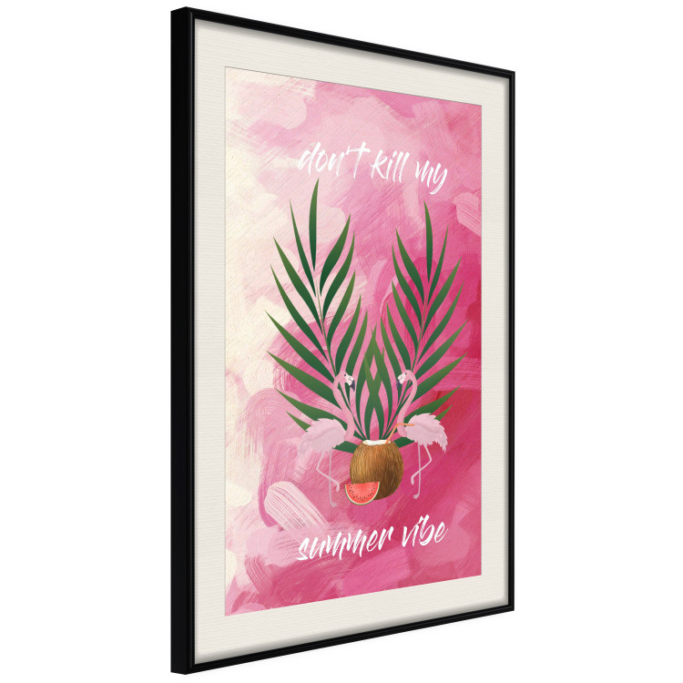 Wall Poster Don't Kill My Summer Vibe - white text and flamingos on a pink background 123028 additionalImage 3