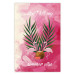 Wall Poster Don't Kill My Summer Vibe - white text and flamingos on a pink background 123028