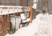 Wall Poster Sepia Brooklyn Bridge - architecture in wintry and misty scenery 123828 additionalThumb 9