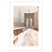 Wall Poster Sepia Brooklyn Bridge - architecture in wintry and misty scenery 123828 additionalThumb 18