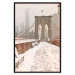 Wall Poster Sepia Brooklyn Bridge - architecture in wintry and misty scenery 123828 additionalThumb 16