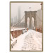 Wall Poster Sepia Brooklyn Bridge - architecture in wintry and misty scenery 123828 additionalThumb 26