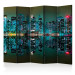 Room Separator Gold Reflections - NYC II (5-piece) - New York City skyline at night 124228