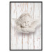 Poster Happy Dawn - sculpture of an angel on a white wooden texture background 125228 additionalThumb 24