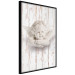 Poster Happy Dawn - sculpture of an angel on a white wooden texture background 125228 additionalThumb 10
