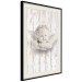 Poster Happy Dawn - sculpture of an angel on a white wooden texture background 125228 additionalThumb 3