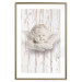 Poster Happy Dawn - sculpture of an angel on a white wooden texture background 125228 additionalThumb 14