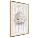Poster Happy Dawn - sculpture of an angel on a white wooden texture background 125228 additionalThumb 2