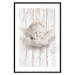 Poster Happy Dawn - sculpture of an angel on a white wooden texture background 125228 additionalThumb 15