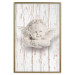 Poster Happy Dawn - sculpture of an angel on a white wooden texture background 125228 additionalThumb 20