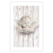 Poster Happy Dawn - sculpture of an angel on a white wooden texture background 125228 additionalThumb 25