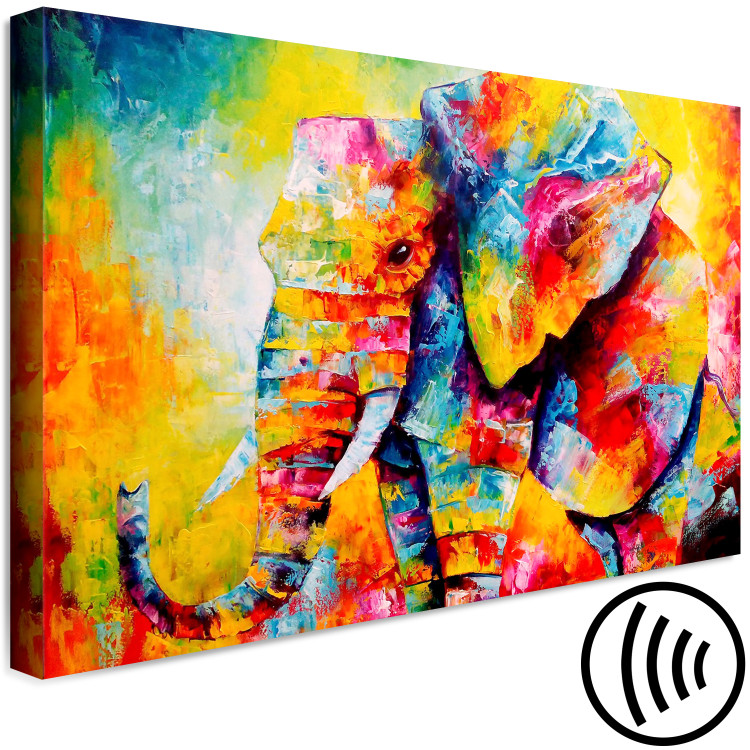 Canvas Art Print Colourful Animals: Elephant (1 Part) Wide 127028 additionalImage 6