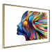 Wall Poster Rainbow Hair - abstract and colorful silhouette of a woman on a white background 127328 additionalThumb 7