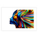 Wall Poster Rainbow Hair - abstract and colorful silhouette of a woman on a white background 127328 additionalThumb 19