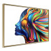 Wall Poster Rainbow Hair - abstract and colorful silhouette of a woman on a white background 127328 additionalThumb 12
