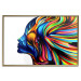 Wall Poster Rainbow Hair - abstract and colorful silhouette of a woman on a white background 127328 additionalThumb 17