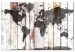 Canvas Art Print Ancient Adventure (1-part) wide - world map on wooden background 128428