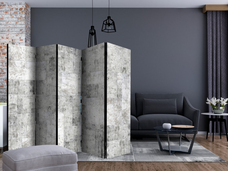Folding Screen Concrete: Gray City II (5-piece) - industrial background in shades of gray 128928 additionalImage 4
