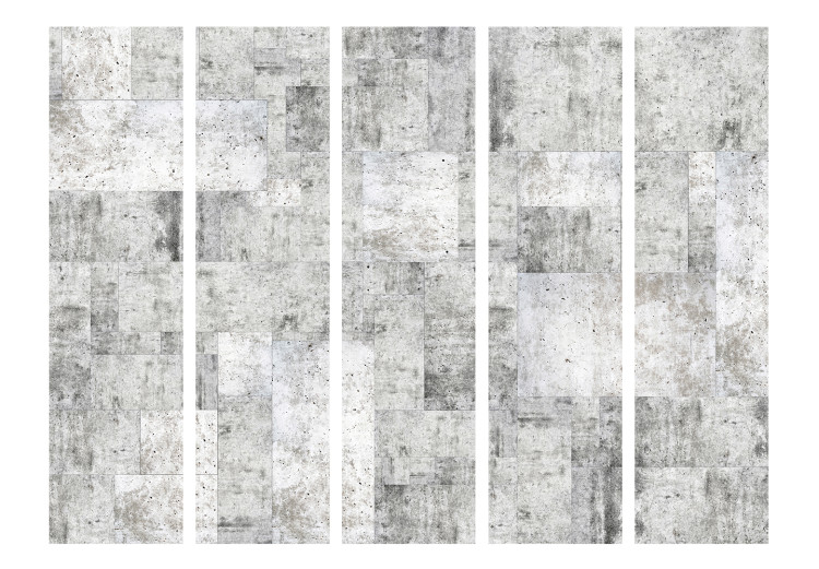 Folding Screen Concrete: Gray City II (5-piece) - industrial background in shades of gray 128928 additionalImage 3