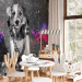 Wall Mural Dog DJ - a playful abstraction in shades of grey with a music motif 129028 additionalThumb 6