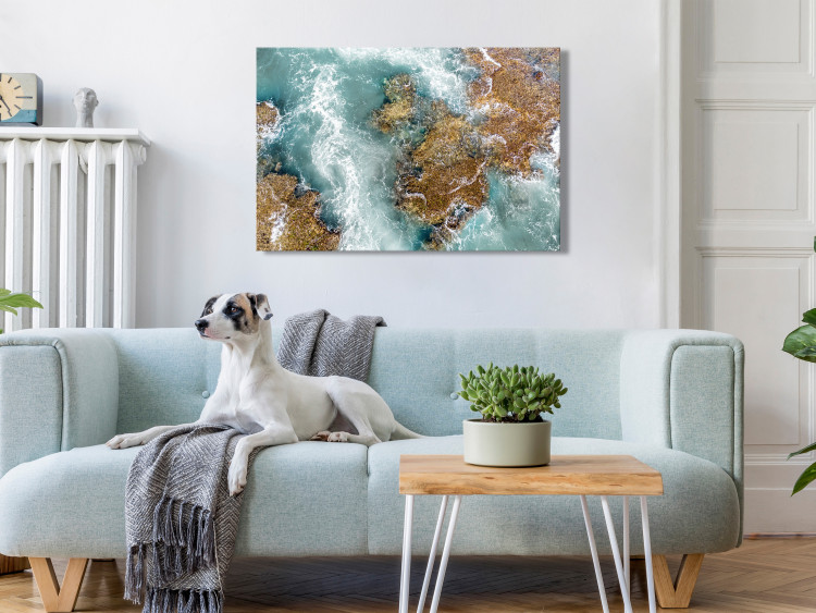Canvas Ningaloo Reef (1-piece) Wide - landscape of the blue ocean and waves 129828 additionalImage 3
