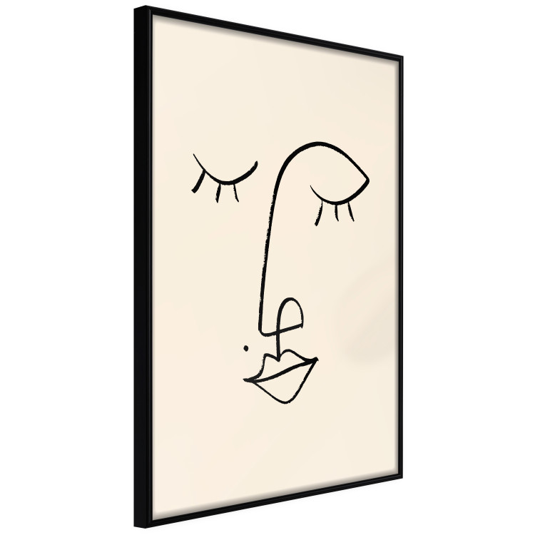 Wall Poster Playful Beauty Mark - line art of a face on a light abstract background 130828 additionalImage 11