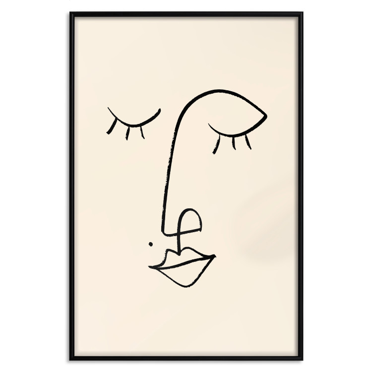 Wall Poster Playful Beauty Mark - line art of a face on a light abstract background 130828 additionalImage 18