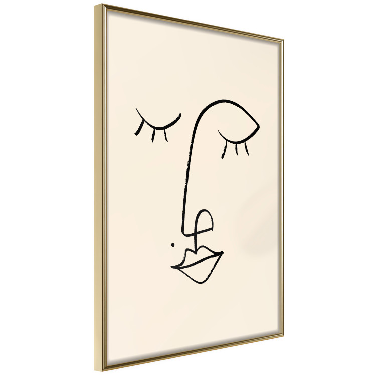 Wall Poster Playful Beauty Mark - line art of a face on a light abstract background 130828 additionalImage 12