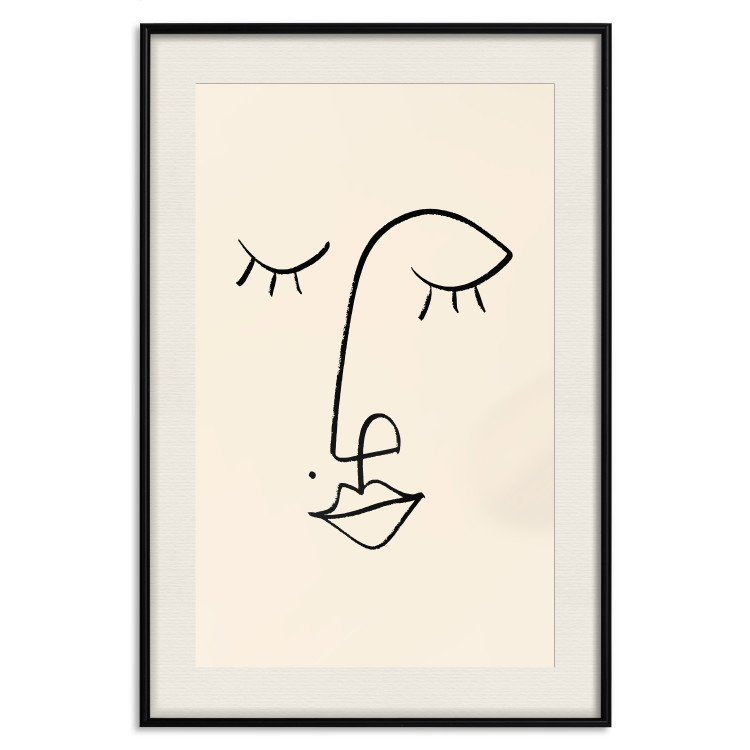 Wall Poster Playful Beauty Mark - line art of a face on a light abstract background 130828 additionalImage 19
