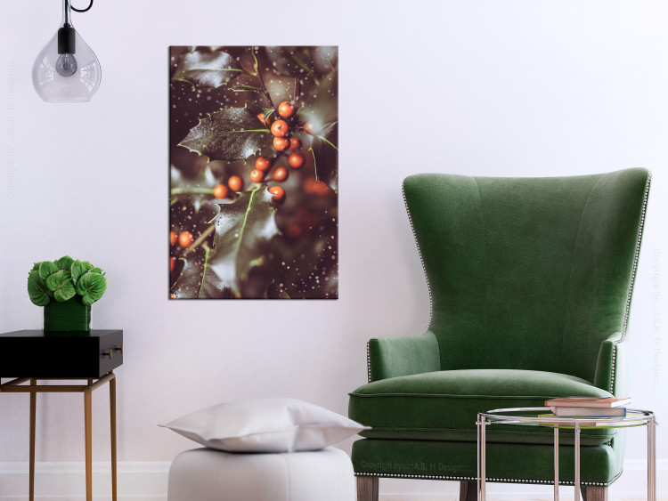Canvas Magic holly - winter photography with floral motif 132128 additionalImage 3