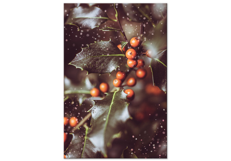 Canvas Magic holly - winter photography with floral motif 132128