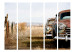 Room Divider Two Old American Cars II (5-piece) - retro composition 133328 additionalThumb 3