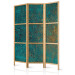 Room Divider Screen Azure Mirror - turquoise abstract texture with golden accent 133628 additionalThumb 5