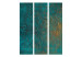 Room Divider Screen Azure Mirror - turquoise abstract texture with golden accent 133628 additionalThumb 3