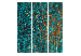 Room Divider Screen Azure Mirror - turquoise abstract texture with golden accent 133628 additionalThumb 7