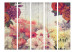 Room Divider Screen Vintage Flowers II - flowers on wooden background with retro-style texts 133828 additionalThumb 3