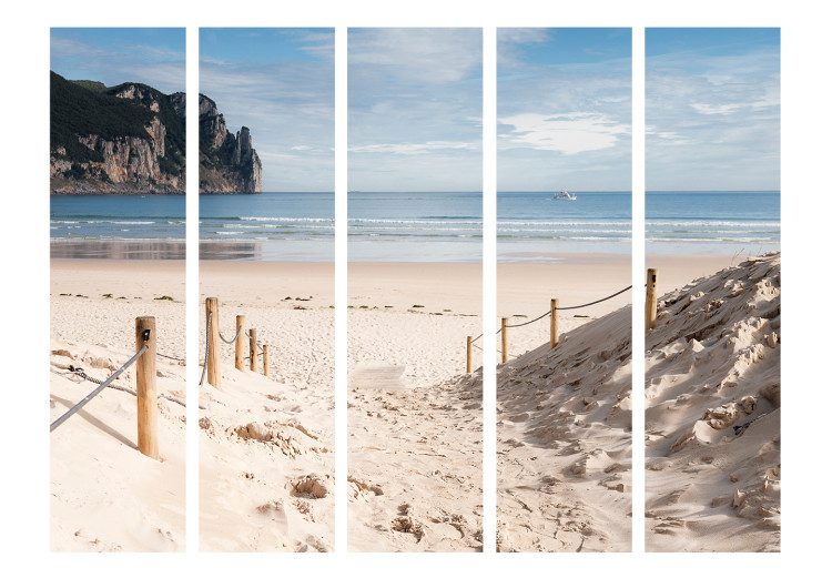 Folding Screen Sweltering July II - summer beach and sea landscape against high cliffs 134028 additionalImage 3