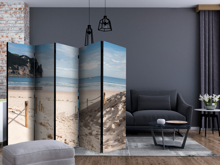 Folding Screen Sweltering July II - summer beach and sea landscape against high cliffs 134028 additionalImage 4