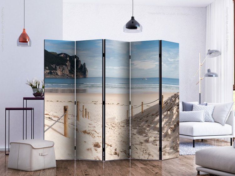 Folding Screen Sweltering July II - summer beach and sea landscape against high cliffs 134028 additionalImage 2