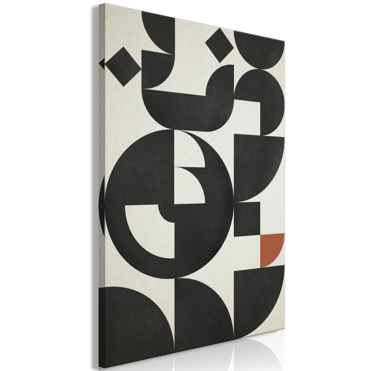 Canvas Print Black shapes - irregular geometric figures on a white background 134828 additionalImage 2