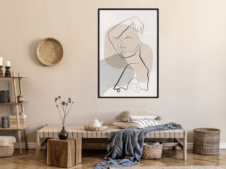 Poster Romantic Morning - warm-colored abstraction in lineart style 137528 additionalImage 15