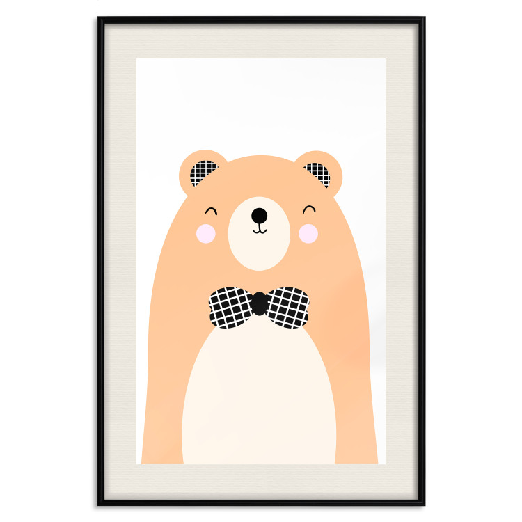 Wall Poster Bear in a Bowtie - colorful funny bear on a white contrasting background 138128 additionalImage 21