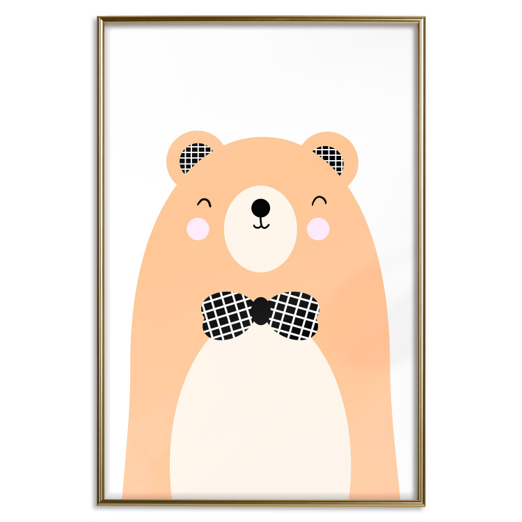 Wall Poster Bear in a Bowtie - colorful funny bear on a white contrasting background 138128 additionalImage 19