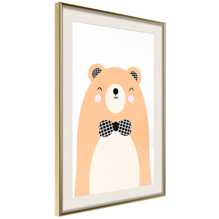 Wall Poster Bear in a Bowtie - colorful funny bear on a white contrasting background 138128 additionalImage 3