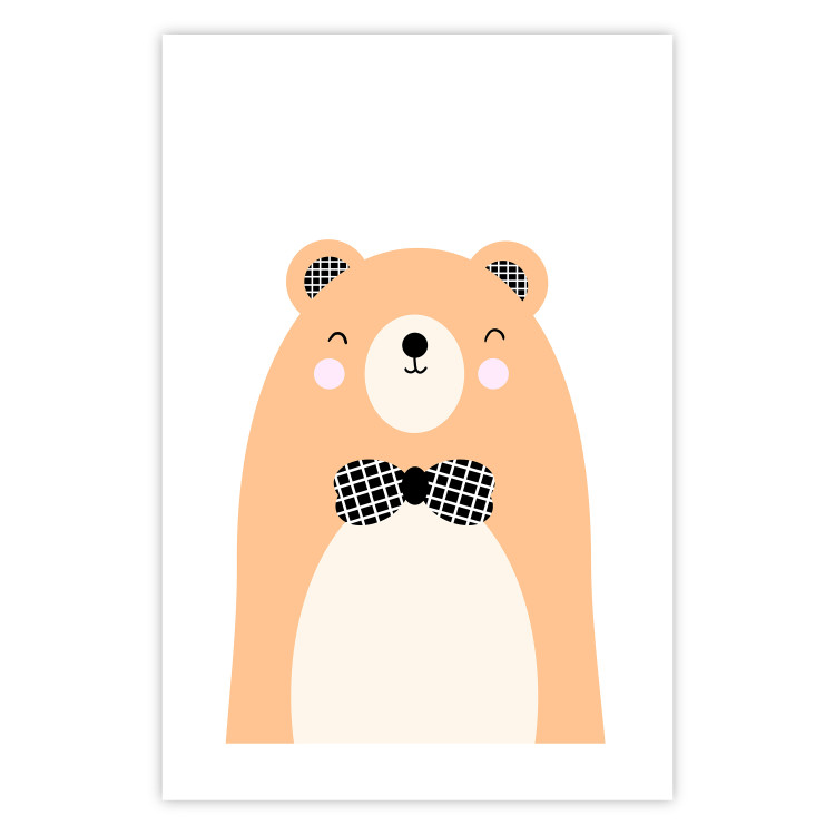 Wall Poster Bear in a Bowtie - colorful funny bear on a white contrasting background 138128 additionalImage 18