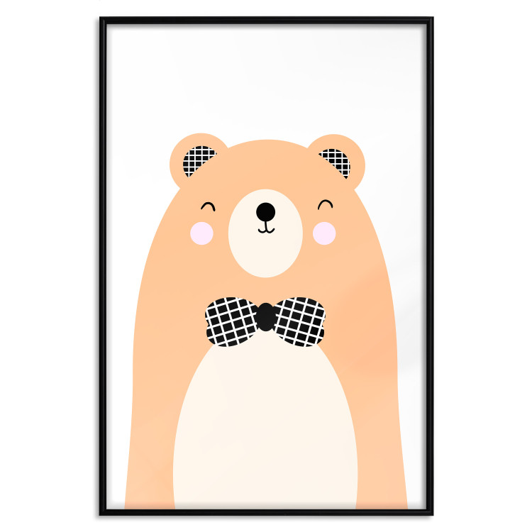 Wall Poster Bear in a Bowtie - colorful funny bear on a white contrasting background 138128 additionalImage 20