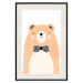 Wall Poster Bear in a Bowtie - colorful funny bear on a white contrasting background 138128 additionalThumb 21